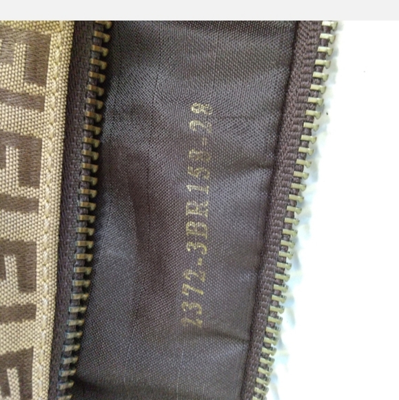 FENDI One Shoulder Tote Bag Zucchino Canvas Leather Used Authentic - Picture 15 of 15